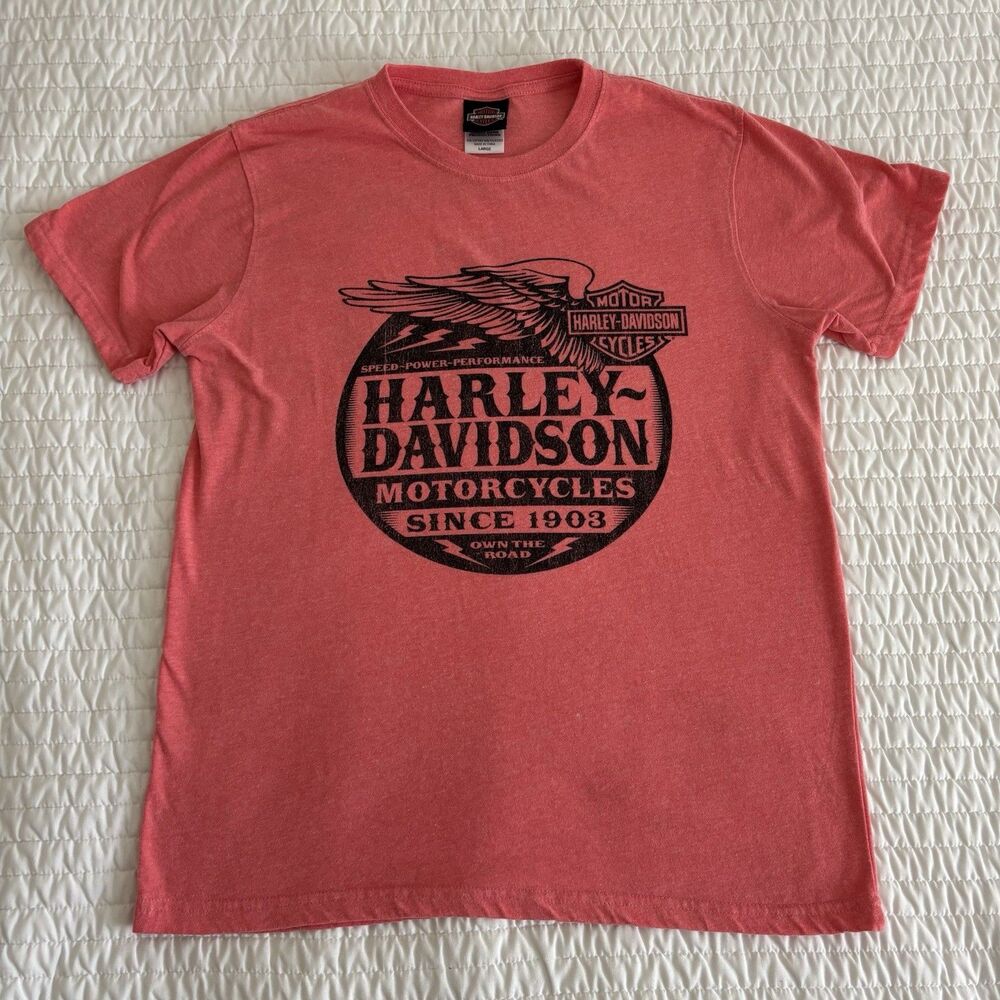 HARLEY DAVIDSON Great Dane Productions Aruba Orange T-Shirt Large Tee
